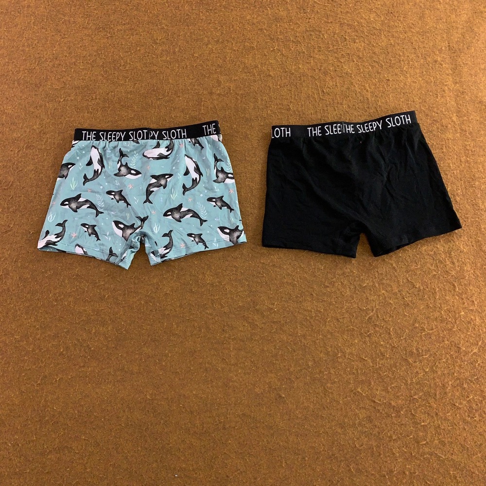 The Sleepy Sloth Boys 6-7Y Black Orca Bamboo Viscose 2 Pack Boxer Briefs NWT - Picture 3 of 8